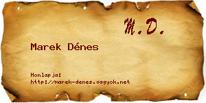 Marek Dénes névjegykártya