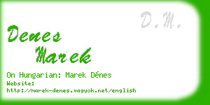 denes marek business card